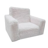 Kinder slaapbank en logeerbed in één - 100cm x 36cm x 25cm - wit pluche