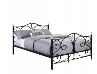 Metalen bedframe met lattenbodem - 140x200 - zwart met kristal