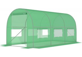 Tunnelkas met ramen - 450x200x200 cm - groen