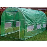 Tunnelkas met ramen - 450x200x200 cm - groen