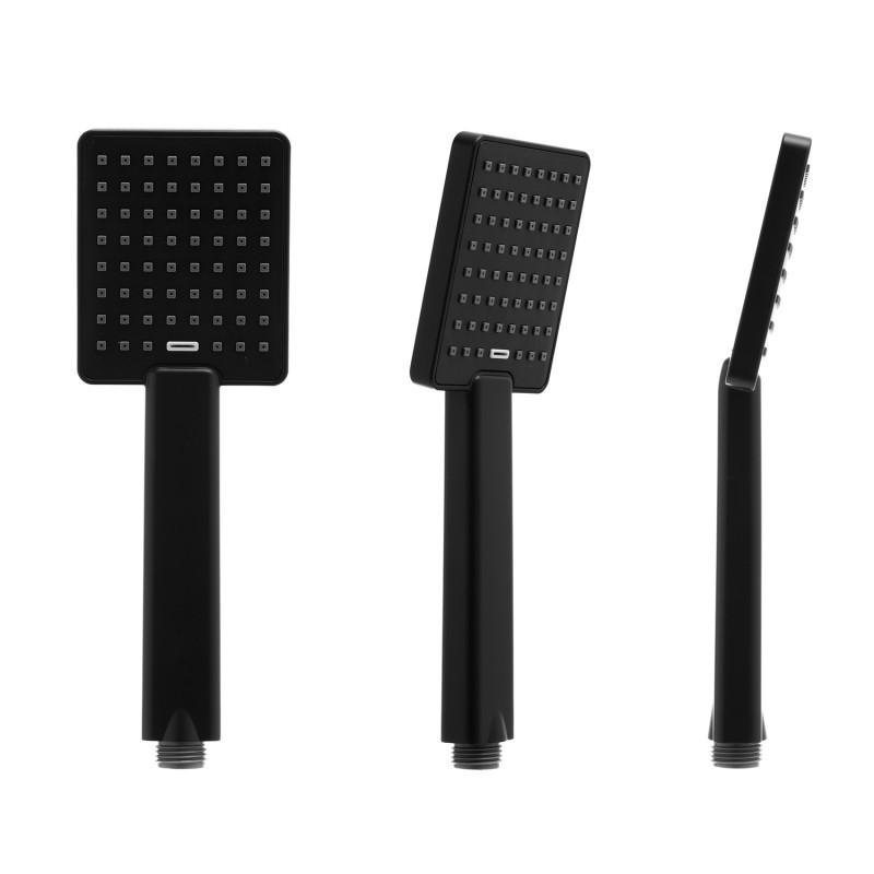 Regendoucheset - 30 cm - zwart - thermostaatkraan & handdouche