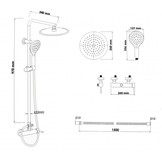 Zwarte doucheset met douchemengkraan en regendouche