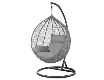 Hangstoel - ei stoel - grijs met zwarte standaard - tot 125 kg