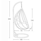Hangstoel - ei stoel - grijs met zwarte standaard - tot 125 kg
