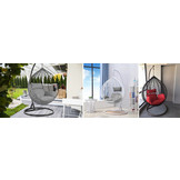 Hangstoel - ei stoel - grijs met zwarte standaard - tot 125 kg