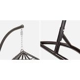 Hangstoel - ei stoel - met standaard - bruin-crème - tot 125 kg