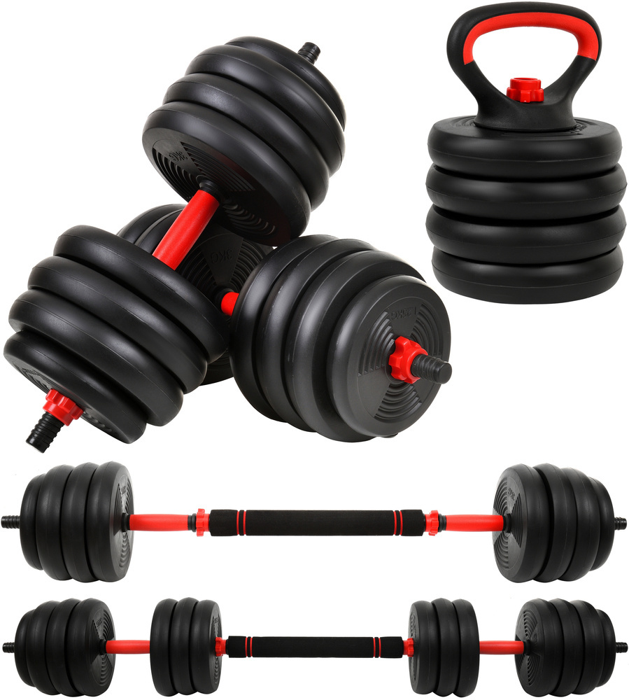 Halterset - dumbbellset - 40 kg verstelbaar met kettlebell