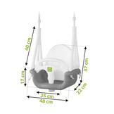 Schommel - baby en peuter - meegroei - grijs-wit - tot 30 kg