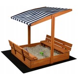 Zandbak - met dak - speelgoed - grondzeil - 120x120x120 cm