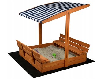 Zandbak - met dak - speelgoed - grondzeil - 120x120x120 cm