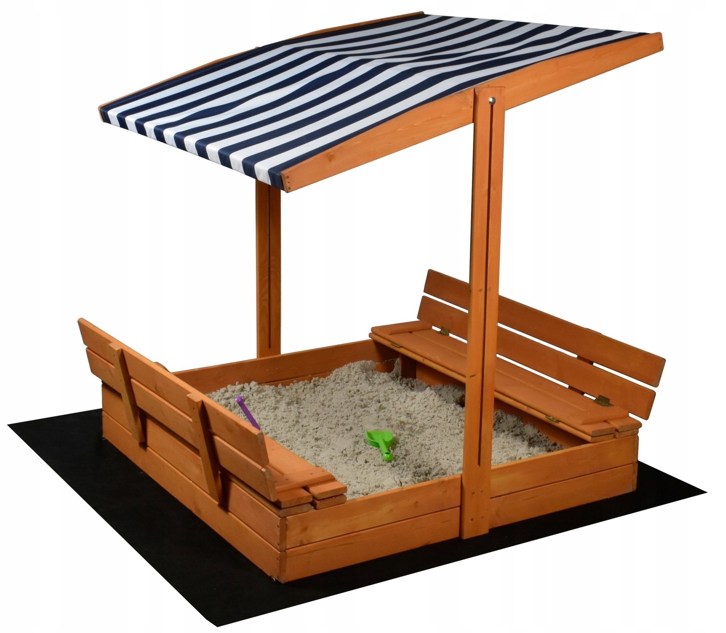 Zandbak - met dak - speelgoed - grondzeil - 120x120x120 cm