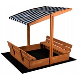 Zandbak - met dak - speelgoed - grondzeil - 120x120x120 cm