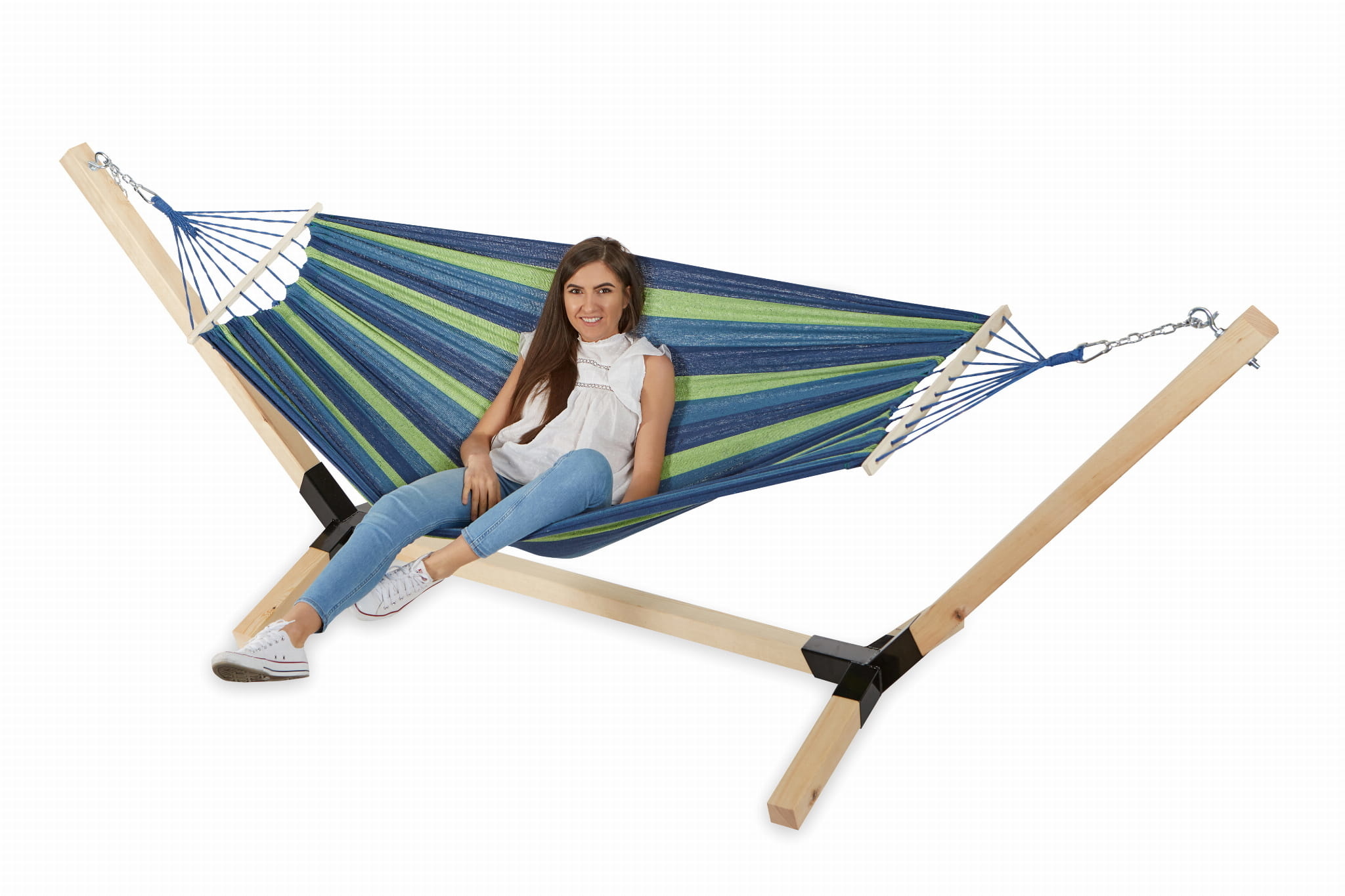 Hangmat - met standaard - tot 300 kg - 325x90x110 cm