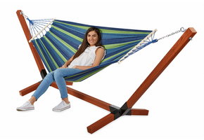 Hangmat met standaard - geimpregneerd hout - tot 300 kg