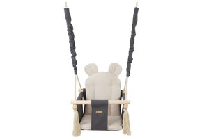 Baby schommel - grijs & beige - max. 20 kg - met oren