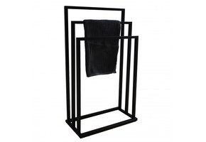 Badkamerhanger - handdoekenrek - 3 armen - zwart