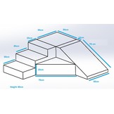 Speelset - schuimblokken - met glijbaan - wit & grijs