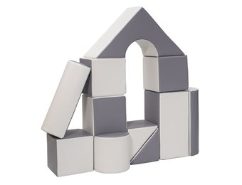 Bouwblokken schuim - 11 stuks - wit & grijs