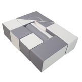 Bouwblokken schuim - 11 stuks - wit & grijs