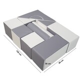 Bouwblokken schuim - 11 stuks - wit & grijs