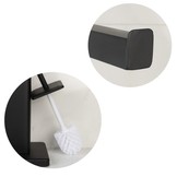 Staande wc rolhouder met toiletborstel - 20x63cm - zwart