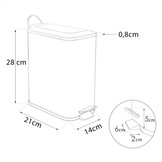 Pedaalemmer - prullenbak badkamer - 5 liter - zwart bamboe