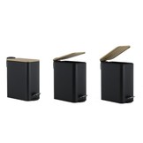 Pedaalemmer - prullenbak badkamer - 5 liter - zwart bamboe