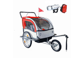 Fietsaanhanger kind - schokbreker - rood