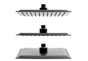 Regendouche douchekop - vierkant - zwart