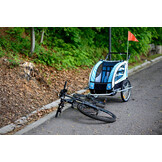 Fietskar kind - buggy - 2-zits - blauw