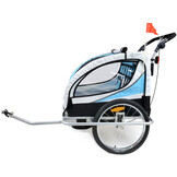 Fietskar kind - buggy - 2-zits - blauw