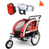 Fietskar kind - buggy - 2-zits - rood