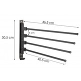 Handdoekrek - wandmontage - 46,5x30,5 cm - zwart