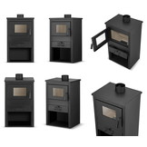 Houtkachel vrijstaand - staal - 9kw