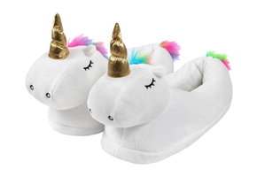 Witte eenhoorn pantoffels