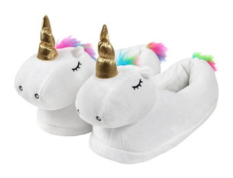 Witte eenhoorn pantoffels