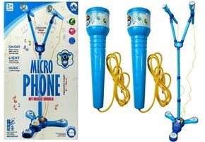 Blauwe kinder karaoke set