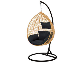 Hangstoel - ei stoel - zwarte standaard & kussens - 150kg