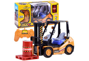 Speelgoed heftruck - op afstand bestuurbaar - 1:14 - geel