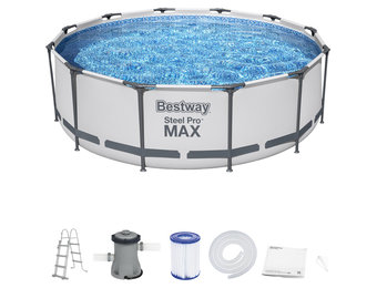 Bestway zwembad - met pomp en zwembad trap - 366x100 cm - wit
