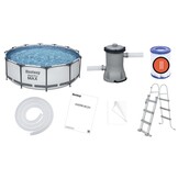 Bestway zwembad - met pomp en zwembad trap - 366x100 cm - wit