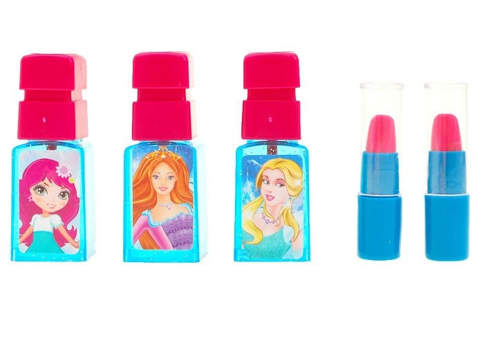 Kaptafel kind - 45x28x72 cm - met spiegel & accessoires - blauw