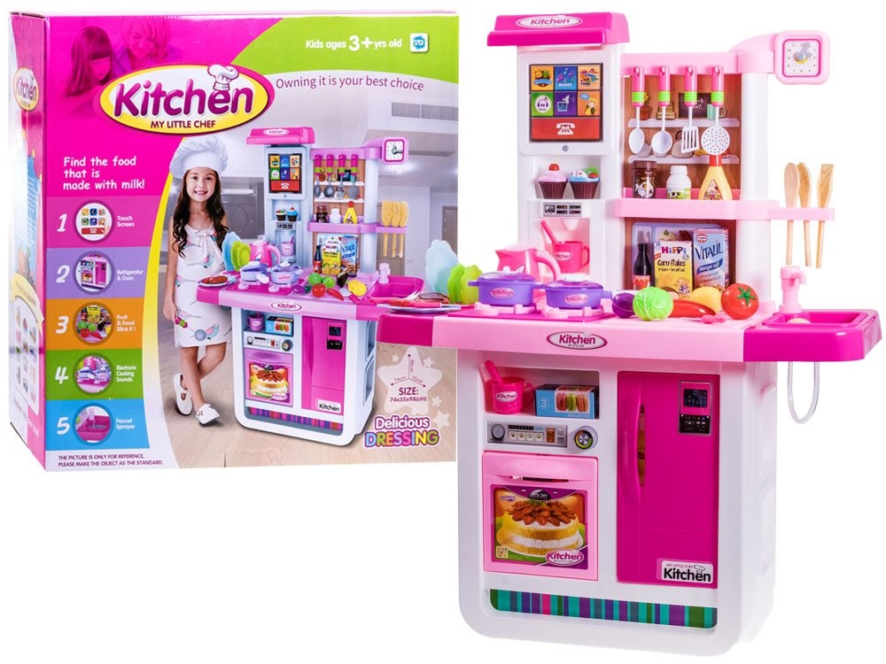 Kinderkeuken - 98x74x35 cm - met licht en geluid - roze