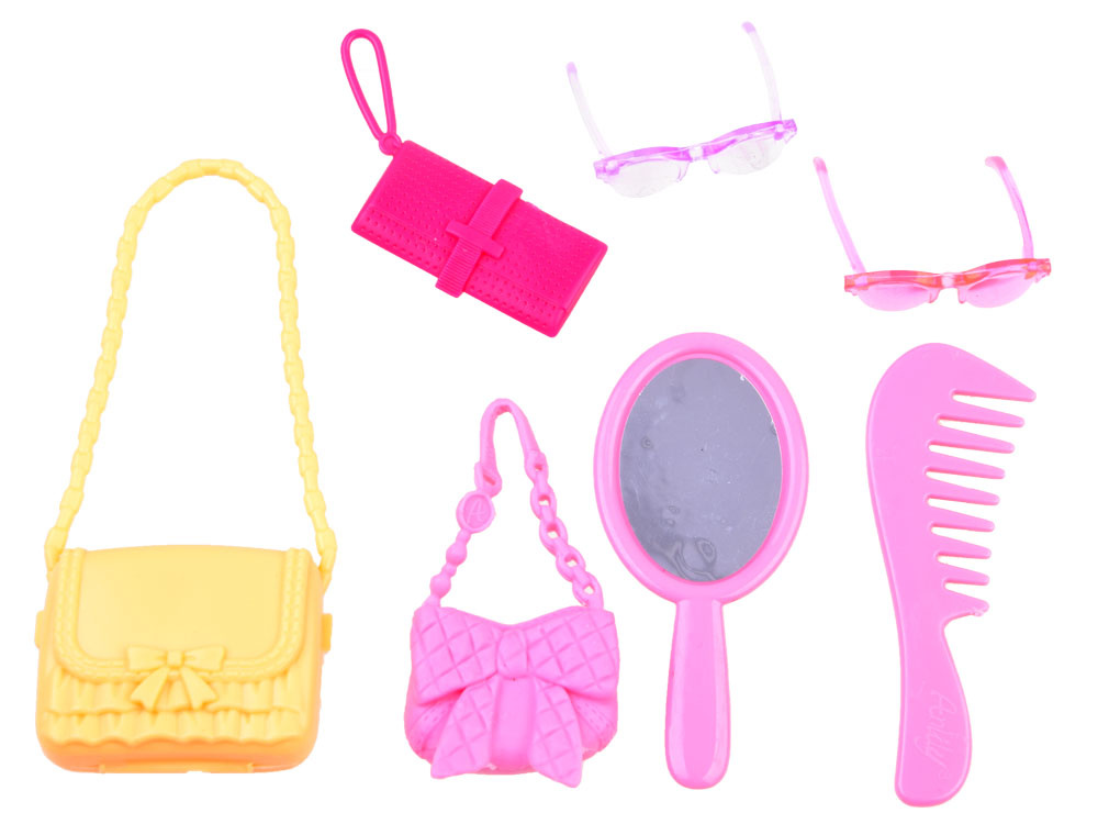 Poppenkleertjes - met kledingkast - 33x9x39cm - 33 delig - roze