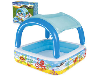 Kinderzwembad met dakje - Bestway - 147x147x122 cm - blauw