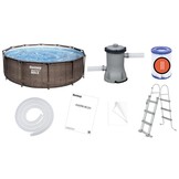 Bestway zwembad - met pomp en zwembad trap - 366x100 cm - rotan
