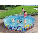 Kinderzwembad - Bestway -  ⌀244x46 cm - transparant - zeedieren