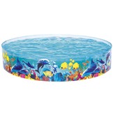 Kinderzwembad - Bestway -  ⌀244x46 cm - transparant - zeedieren