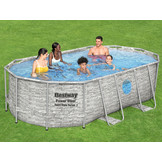 Bestway zwembad - Power Steel - 427x250x100cm - stenen muur