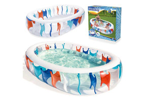 Bestway opblaas zwembad - ovaal - 229x152x51cm - rood wit blauw